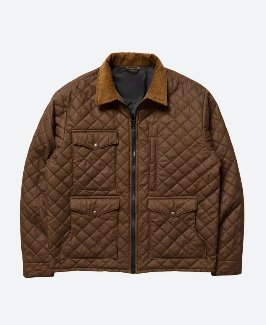 Kevin Costner Yellowstone John Dutton Brown Quilted Jacket