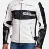 Vin Diesel Fast And Furious 7 Motorcycle White Leather Jacket