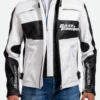 Vin Diesel Fast And Furious 7 Motorcycle White Leather Jacket Front