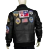 Top Gun Maverick Black Leather Jacket Back