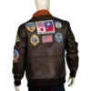 Top Gun Maverick Brown Leather Jacket Back