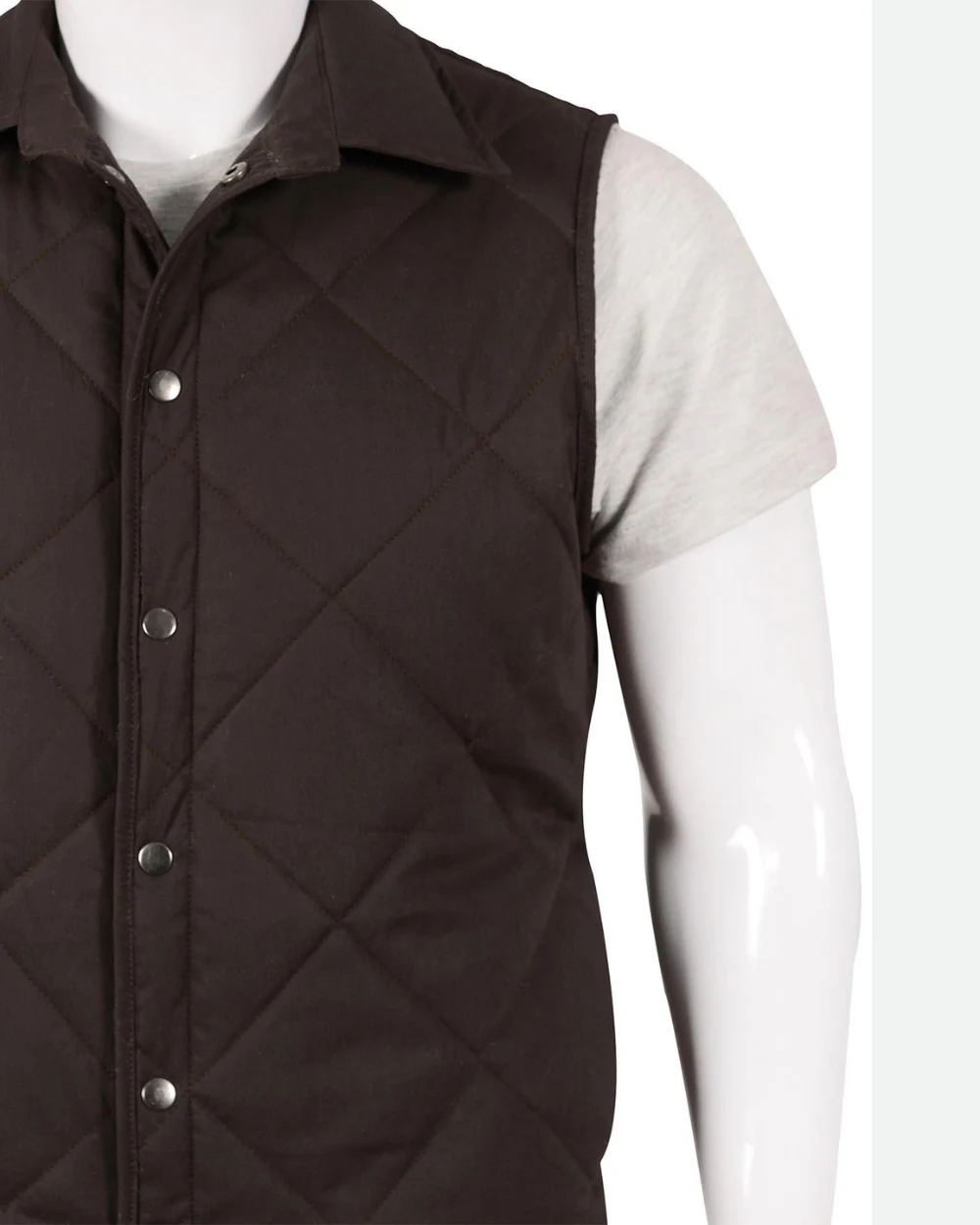 Yellowstone John Dutton Brown Quilted Vest Front