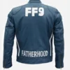 Vin Diesel Fast and Furious 9 Blue Leather Motorcycle Jacket Back