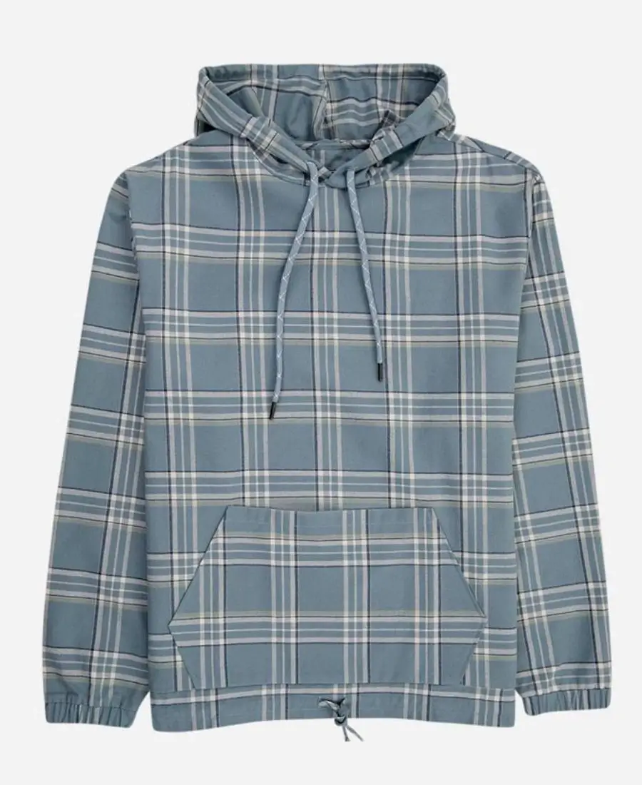 Jonathan Daviss Outer Banks Pope Heyward Blue Plaid Hoodie