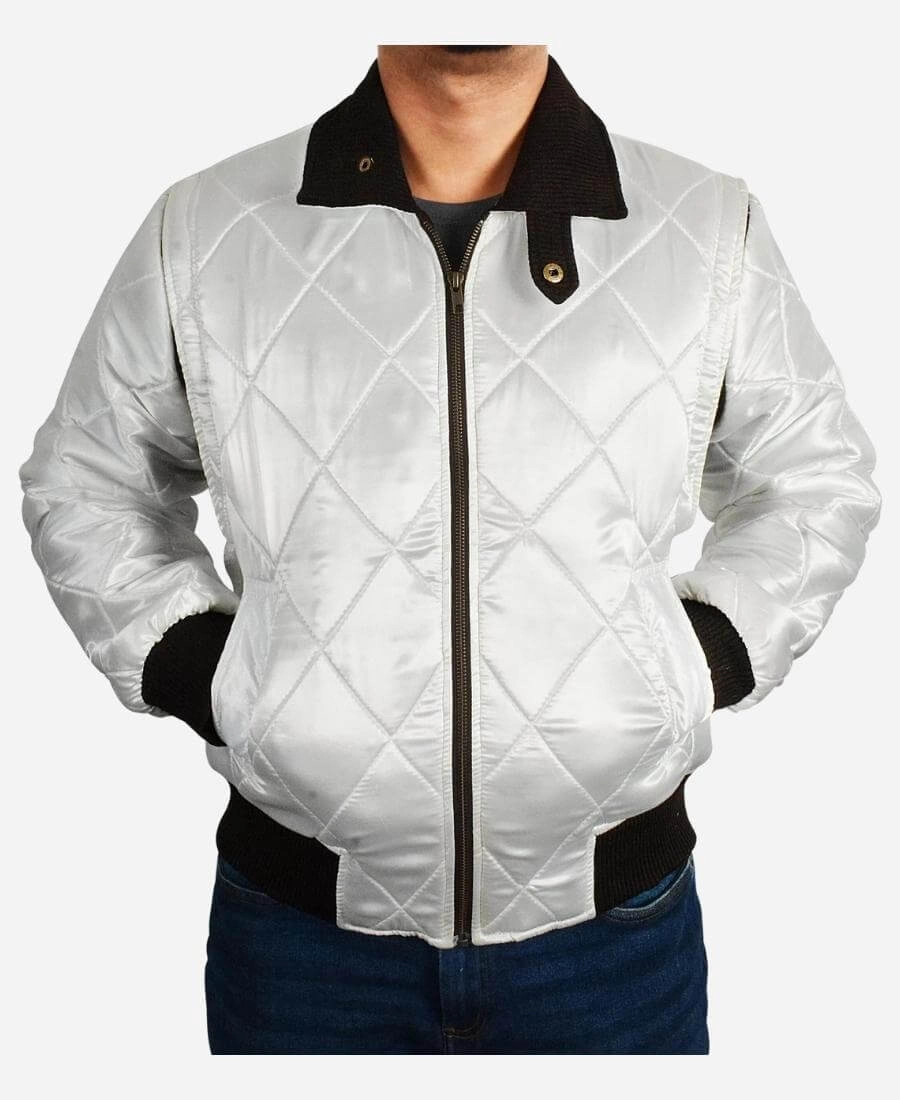 Ryan Gosling Drive Driver White Scorpion Bomber Jacket