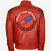 Akira Kaneda Pill Capsule Red Leather Motorcycle Jacket Back Style 01