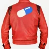 Akira Kaneda Pill Capsule Red Leather Motorcycle Jacket Back Style 02