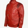 Akira Kaneda Pill Capsule Red Leather Motorcycle Jacket Side 1