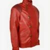 Akira Kaneda Pill Capsule Red Leather Motorcycle Jacket Side 2