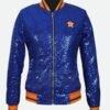 Astros Sequin Bomber Jacket