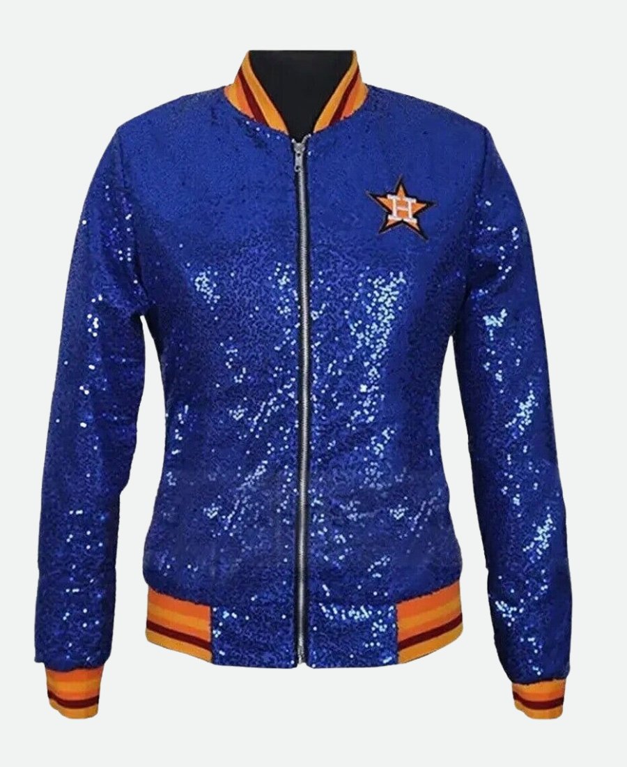 Astros Sequin Bomber Jacket