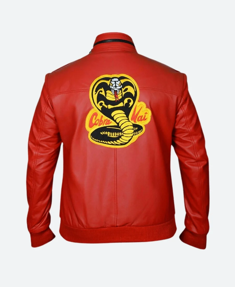 William Zabka Cobra Kai Johnny Lawrence Red Leather Jacket Back