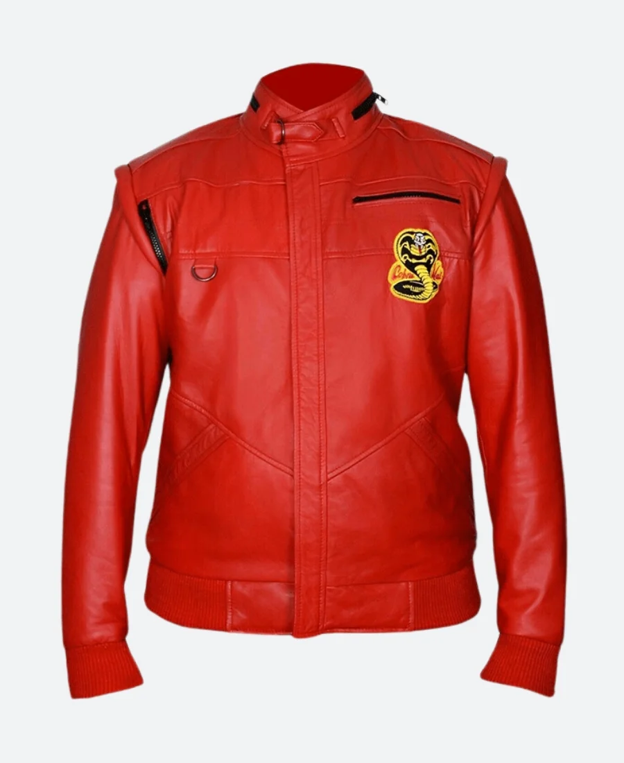 William Zabka Cobra Kai Johnny Lawrence Red Leather Jacket