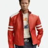 Brad Pitt Fight Club Red Leather Jacket