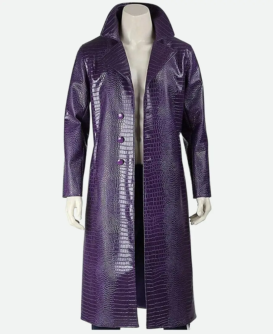 Suicide Squad Joker Purple Leather Coat