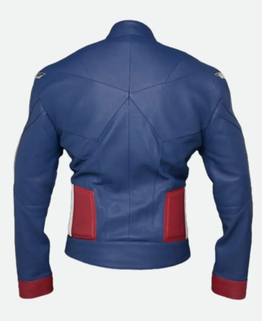 Captain America Blue Leather Jacket Back