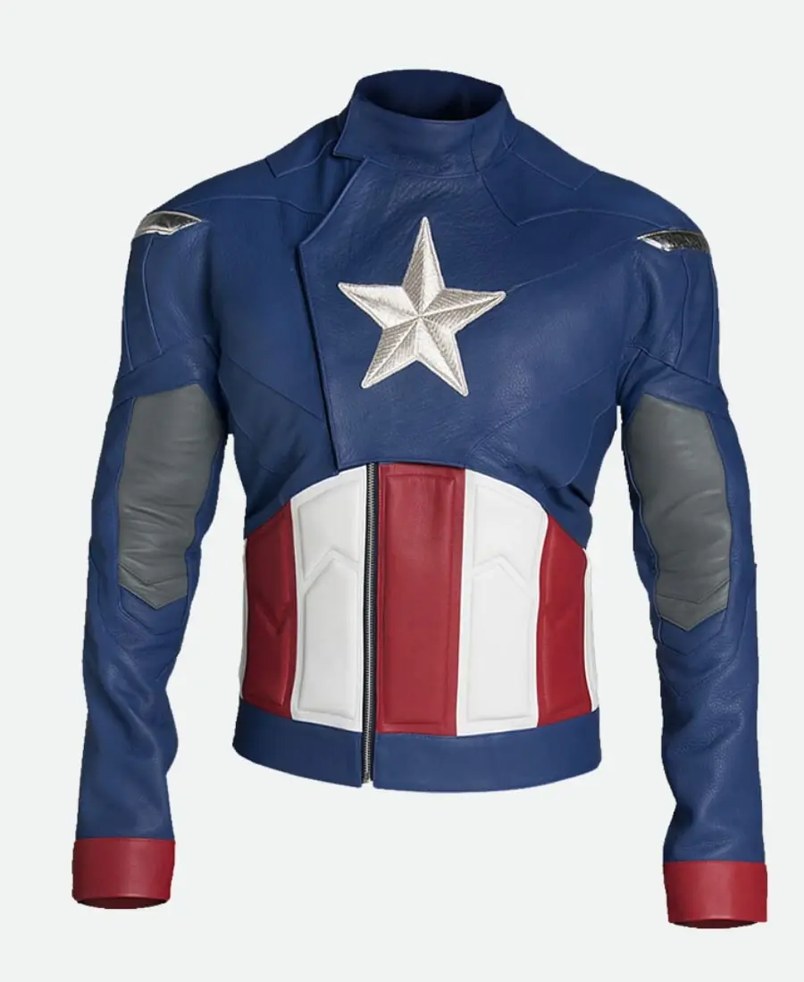 Captain America Blue Leather Jacket