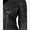 Gal Gadot Fast and Furious 6 Gisele Yashar Black Leather Jacket Front Detailing