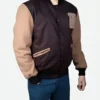 Payday 2 Hotline Miami Brown Letterman Varsity Cosplay Jacket Side Look