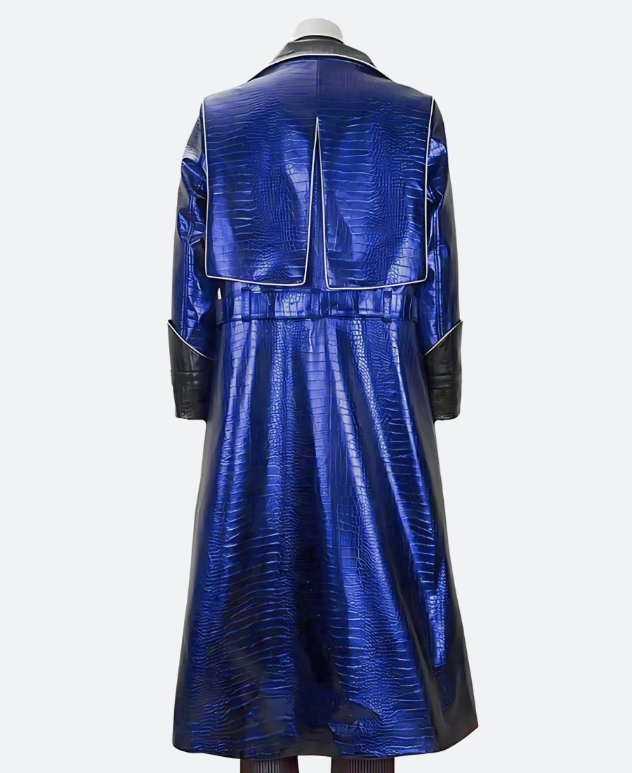 Kazuya Mishima Blue Leather Coat Back