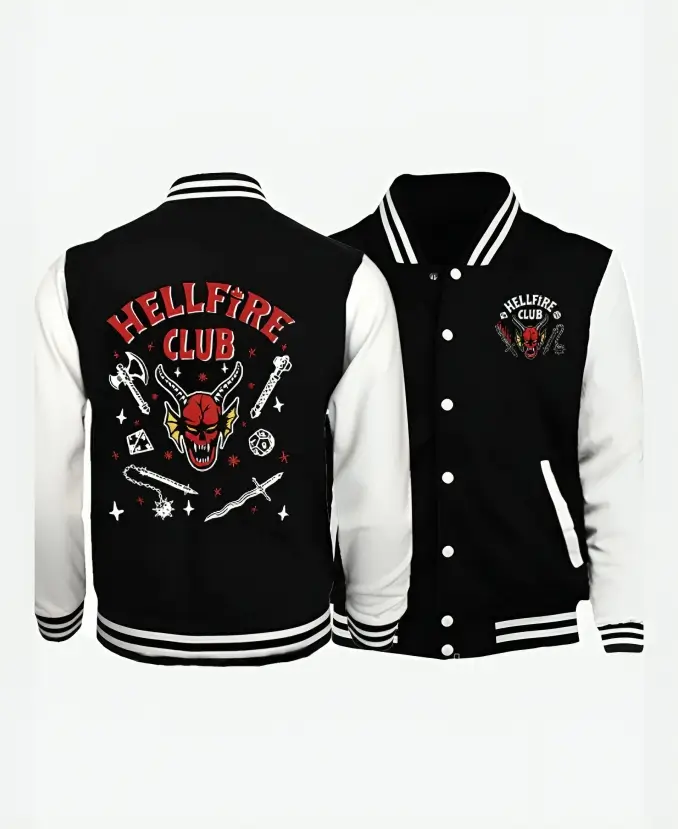 Stranger Things Hellfire Club Baseball Varsity Jacket Style 02