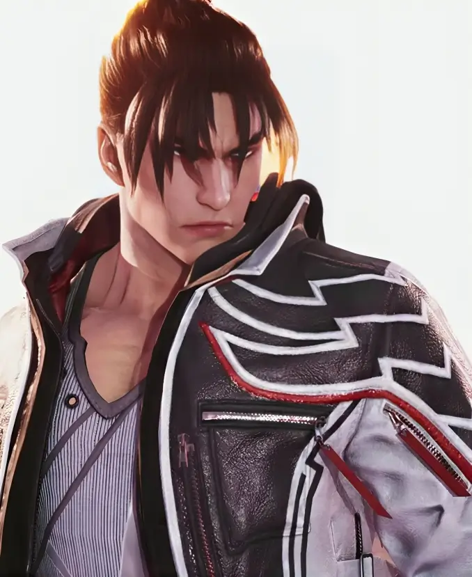 Tekken 8 Jin Kazama Black Leather Hooded Jacket