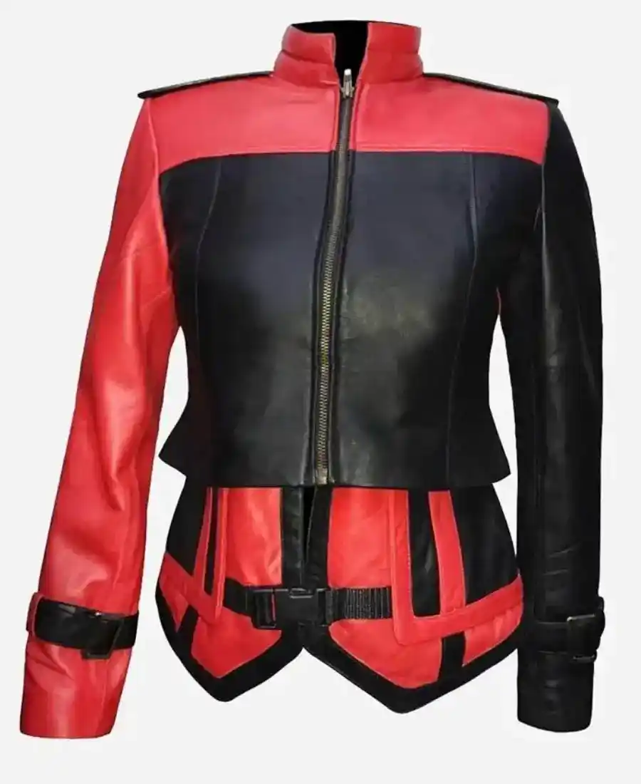 Harley Quinn Injustice 2 Black and Red Leather Jacket