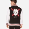 Jason Voorhees Friday the 13th Black Letterman Varsity Jacket Back