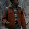 Caleb McLaughlin Stranger Things Lucas Sinclair Red Corduroy Trucker Jacket Tv Series Image