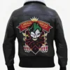 Dc Bombshells Harley Quinn Black Leather Aviator Bomber Jacket