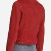 Natalia Dyer Stranger Things Nancy Wheeler Red Corduroy Jacket Back