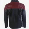 Star Trek Picard Season 3 Black & Maroon Leather Jacket Back