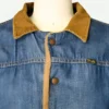 Stranger Things Jonathan Byers Blue Denim Sherpa Jacket Front Close Up