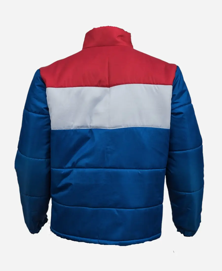 Stranger Things Season 4 Red White and Blue Puffer Jacket Back