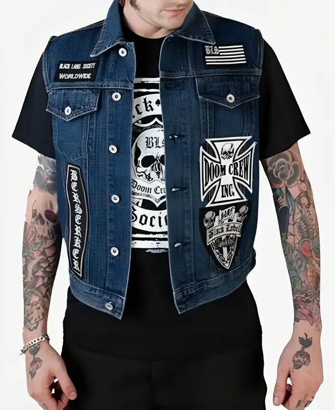 Black Label Society Denim Vest Front