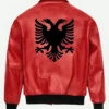 Drake Albanian Flag Leather Jacket Back