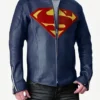 Henry Cavill Man of Steel Superman Clark Kent Blue Leather Motorcycle Jacket