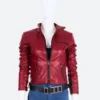 Resident Evil 2 Remake Claire Redfield Motorcycle Red Leather Jacket