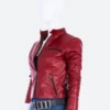 Resident Evil 2 Remake Claire Redfield Motorcycle Red Leather Jacket Side Pose