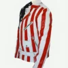 Vanilla Ice United States of America Flag Leather Motorcycle Jacket Side