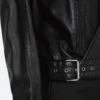 Camille Razat Emily in Paris Season 02 Camille Black Leather Biker Jacket Detailing