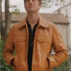 Lucas Bravo Emily in Paris Season 03 Gabriel Tan Brown Leather Jacket Inspiration