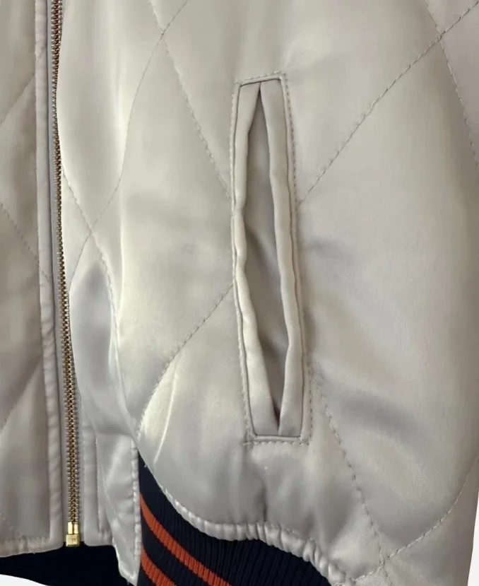 70’s Silver Wings Bomber Jacket - Pocket Image