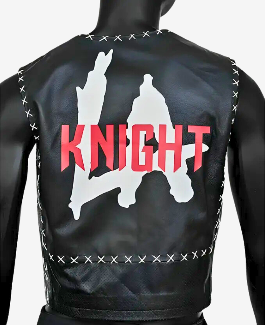 WWE LA Knight Leather Vest - Back Image