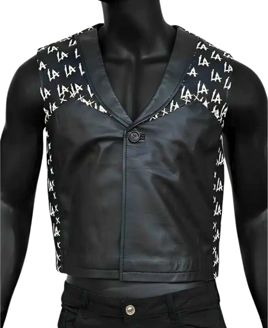 WWE LA Knight Leather Vest - Front Image