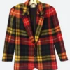 Lily Collins Emily In Paris Emily Cooper Plaid Coat Front Image