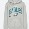 Philadelphia Eagles Felt Grey Hoodie Front Image