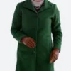 Snowy With A Chance Of Christmas Gwen Marley Long Coat Front Image