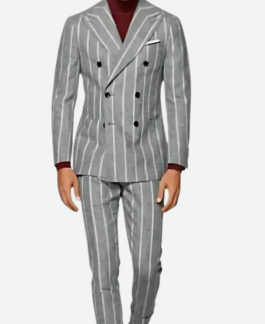 Bel Air Carlton Banks Grey Striped Suit Front Image