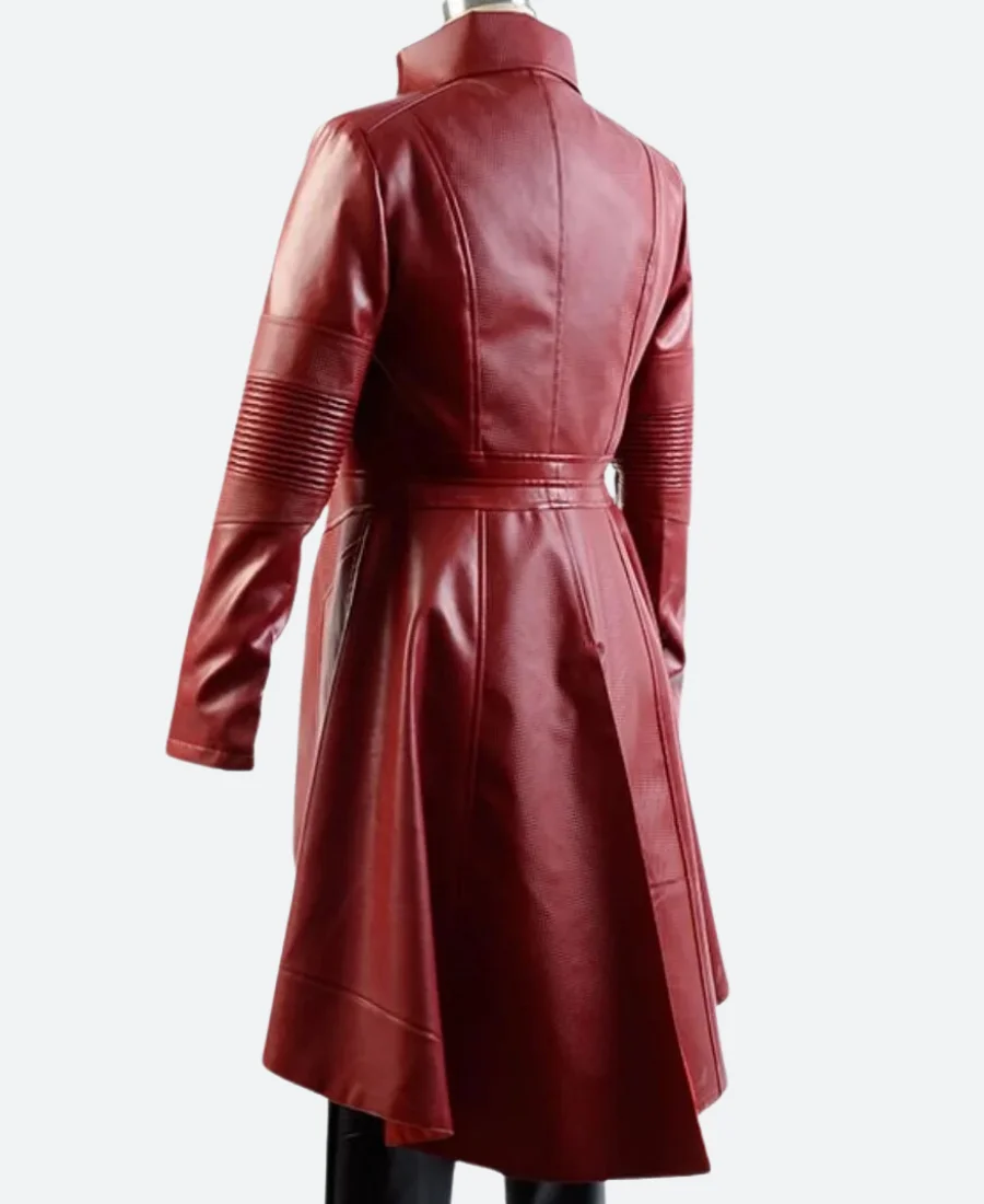 Captain America Civil War Scarlet Witch Leather Coat Back image